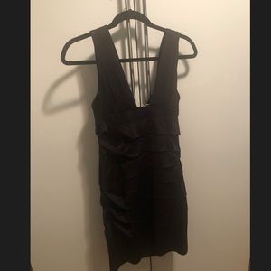 V-cut black dress